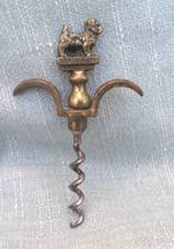 vintage sealyham corkscrew dog terrier brass antique bottle opener 5" or 10.5 cm
