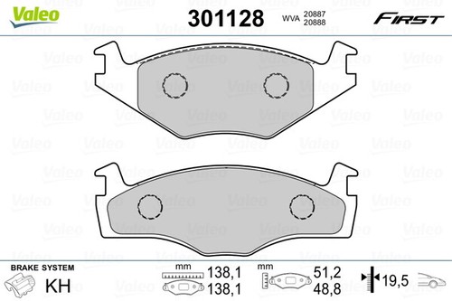 Valeo 301128 brake pad - 301128,