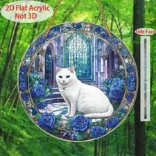 White Cat Blue Rose Window