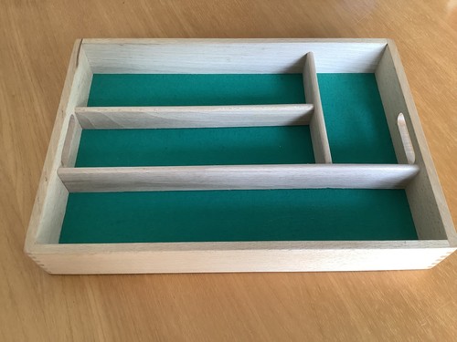 Section wooden cutlery tray - x4,