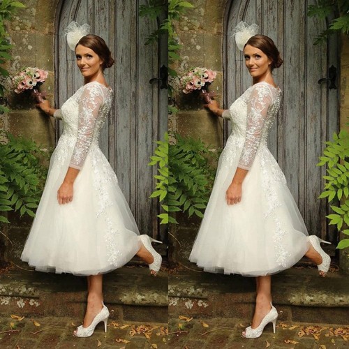 Short wedding dress long - dress,