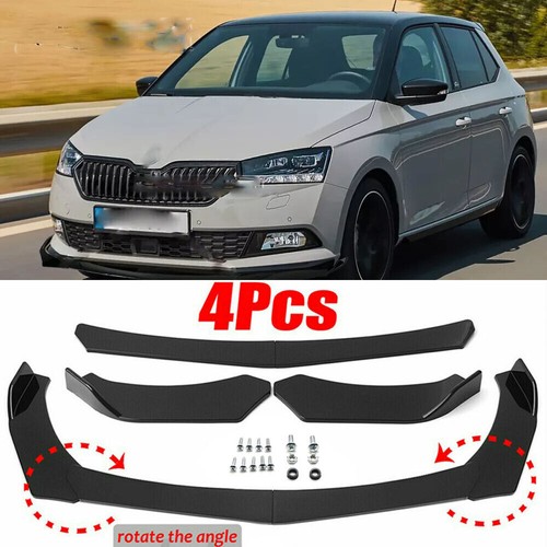 Gloss black front bumper lip - black,