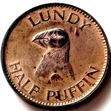 LUNDY 1/2 PUFIIN 1965 PROOF