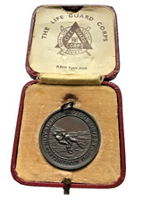 1936 ROYAL LIFE SAVING SOCIETY LIFE GUARD CORPS BRONZE MEDAL CASED  RH JEATER
