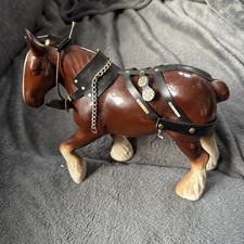 staffordshire Kenall Shire Horse Beswick with harness unmounted porcelain gloss 