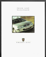 Rover 25 Prices & Options 1999-2000 UK Market Foldout Brochure SE iE iL iS GTi