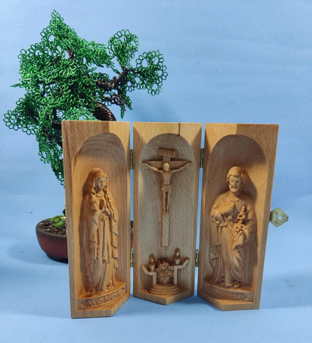 Carved wooden crucifixion - wooden,