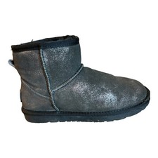 BONOVA Handmade Sheepskin Ankle Boots Womens UK 5 Dark Grey Glitter