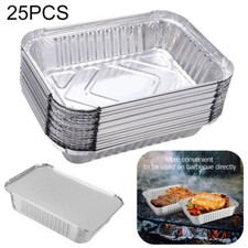 25x Foil Trays Tin W/ Lids BBQ