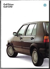 Volkswagen Golf Driver 1600 & GTD Mk2 1990-1991 UK Market Foldout Sales Brochure