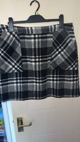 Papaya black white tartan - white,