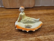 Lucky White Heather Aberdeen Vintage Souvenir Shell Ceramic Dish Made In Germany