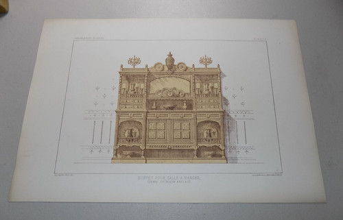 1860 french furniture print - french, /