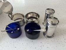 Excellent Vintage Sterling Silver cruet Set, Hallmarked 1949, 139g of .925