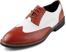 Mens Leather Oxford Brogues Shoes - NEW