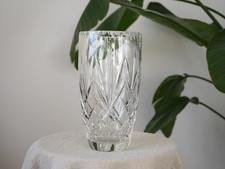 Tall Czech Cut Crystal Glass