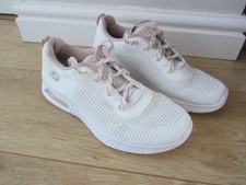 Womens White SKECHERS Bobs