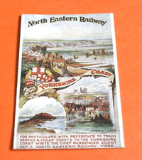 ORIGINAL  NORTH EASTERN RAILWAY ADVERT POSTER POSTCARD - YORKSHIRE COAST, No. 2.
