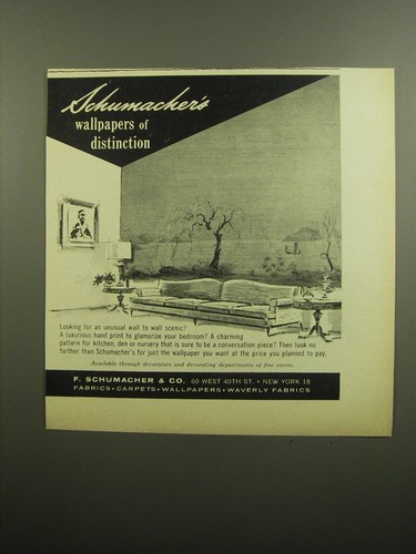 1960 schumacher wallpaper ad - 1960,