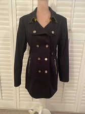 PHILOSOPHY BLUES ORIGINAL NAVY DOUBLE BREASTED MILITARY SHORT COAT - SIZE 14 L