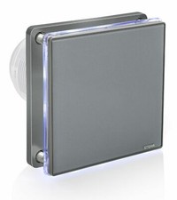 Grey Bathroom Extractor Fan with LED Backlight 100 mm / 4" - BFS100L-G - STERR