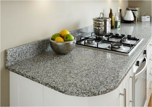 White granite kitchen - white,