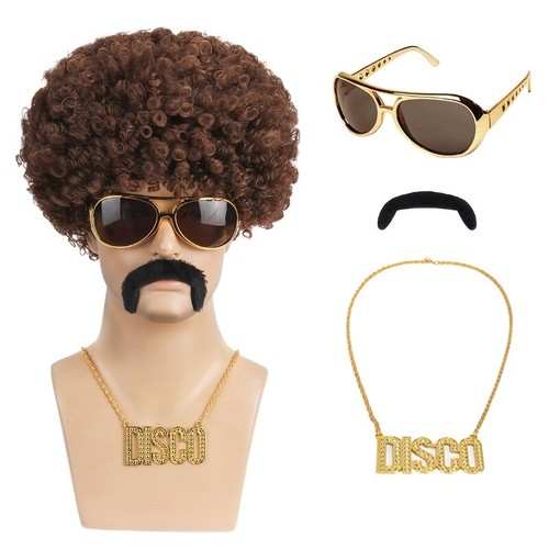 Black curly afro - black, wig