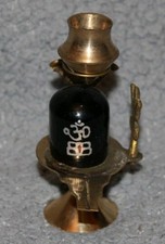 Beautiful Shivling Statue Brass Lord Shiva Ling Lingam Temple Décor Showpiece