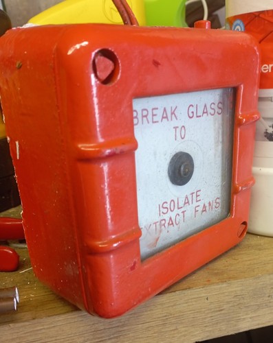 Vintage fire alarm bell push - vintage,