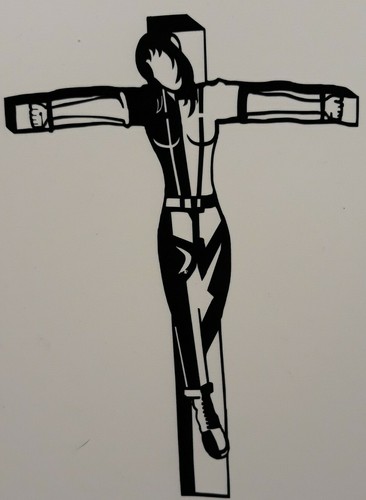Crucified skinhead girl - girl, vespa