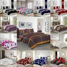 4Pcs Luxury Duvet Set Quilt Cover Fitted Sheet Pillow Cases or Matching Curtains