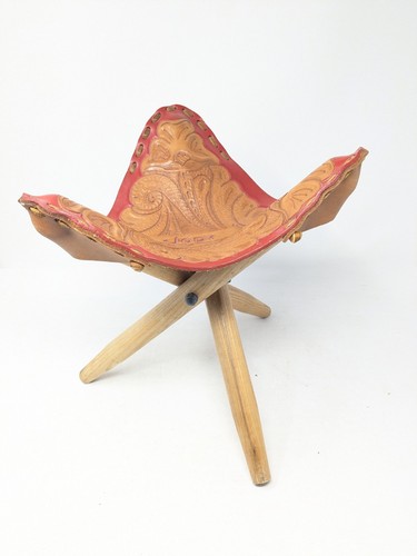 Vintage hand tooled leather - vintage,
