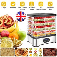 Food Dehydrator 8 Tier Fruit Dryer Meat Drying Machine 400W 40-70°C Temp Adjust