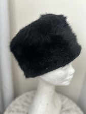 Ladies Black warm winter  Fur ? VTG Cossack Hat. XS 18”. MR25347