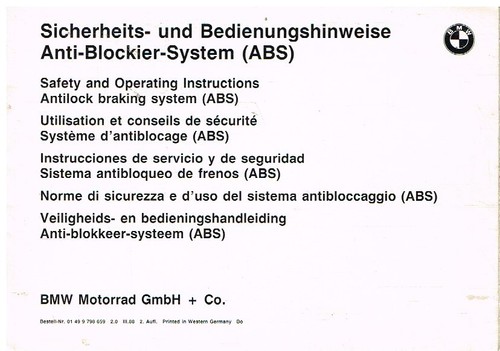 Bmw k100 abs - braking, system