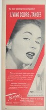 Tangee Living Colors Mid Century Modern Makeup Lipstick 1956 Vintage Print Ad