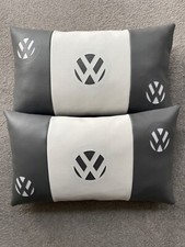Vw camper van cushions a pair charcoal grey and white faux leather new