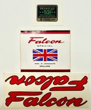 NOS FALCON  Decal Stickers 1970 - 1980 Road Bicycle Original ST & DT Red
