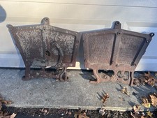 Vtg Pair Cast Iron Grain Drill