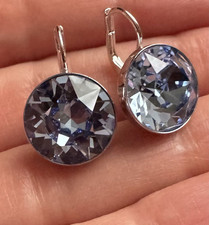 Genuine Swarovski Bella earrings, Rhodium Plated, Large