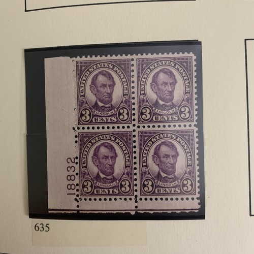 Scott 635 plate block 4 - 635,,