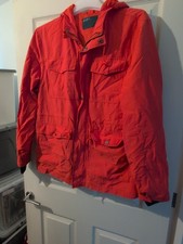Mens Rain Jacket/Mac Bright Orange  Size Large With Hood Matalan