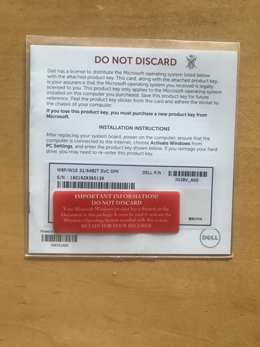 Dell microsoft win8p - dell/microsoft, win8p/win10