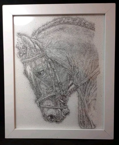 Original horse portrait - original, ink