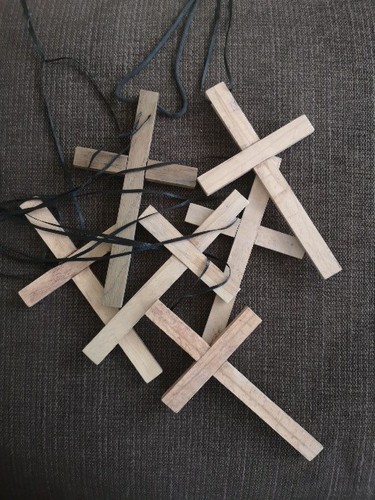 Wooden crosses ribbons job - wooden, on