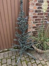 VINTAGE  5ft TINSEL CHRISTMAS TREE 1960s  KITSCH RETRO Green / Silver