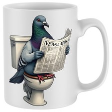 Funny Pigeon Toilet Humour Mug Gifting Men and Women Work Colleague Christmas...