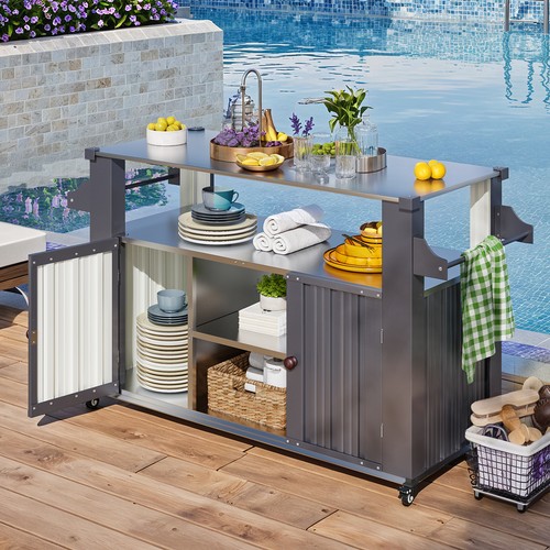 Outdoor rolling bar cart - bar,