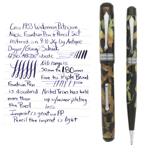 1933 waterman patrician - 1933, nacre