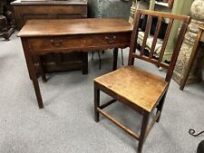 Early Georgian Solid Oak Writing Desk & Chair